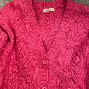 She La La Pink Cardigan Sweater